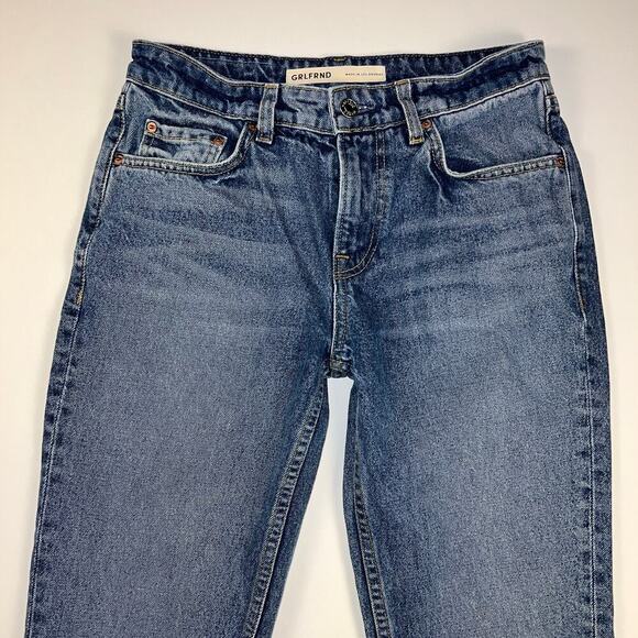Revolve GRLFRND The Kate Low Rise Slim Crop Jeans Y2K Hidden Hills Wash Size 24 - Picture 3 of 14